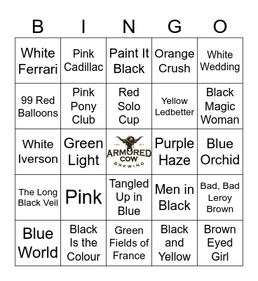 Colorful Chaos Bingo Card