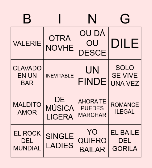 DÍA DE LA MADRE Bingo Card