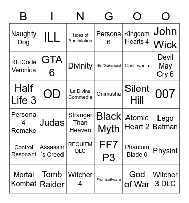 Summer Games Fest Bingo Card