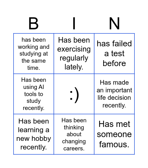 Work / Education Bingo Card