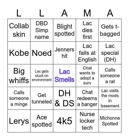 Lacbingo! Bingo Card