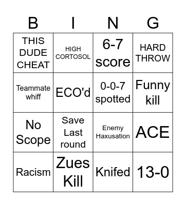 CS Bingo Card