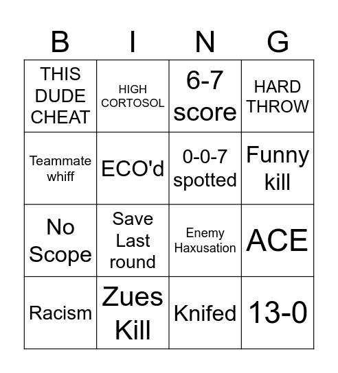 CS Bingo Card