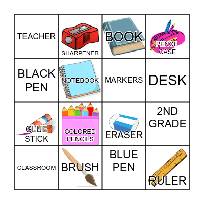 School Supplies Bingo Card