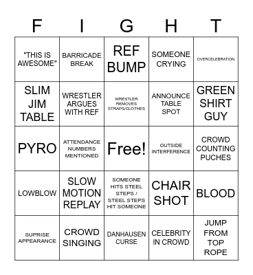 BACKLASH 2026 Bingo Card