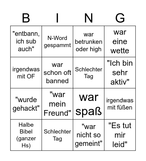 julistria entbannungsantrag Bingo Card