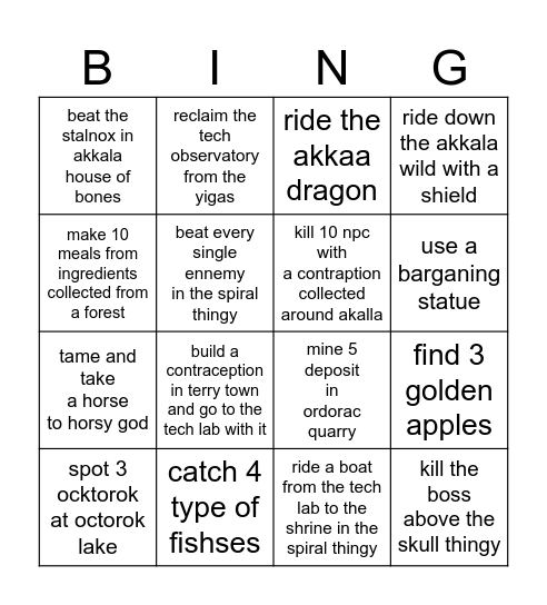 Akkala (no flying machines) Bingo Card