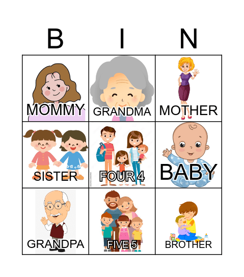 FAMILY Bingo Card