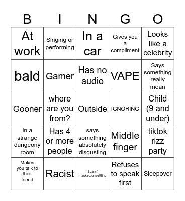 OmeTV Bingo Card