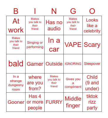 OmeTV Bingo Card