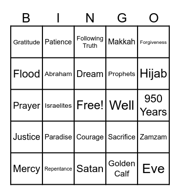 Islamic Studies Review Bingo Card