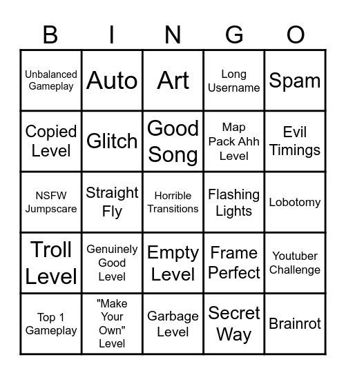 Recent Tab Bingo Card