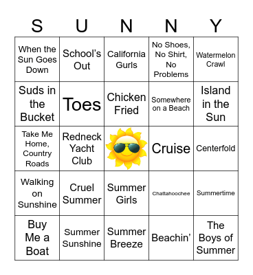 Summer time! Bingo Card