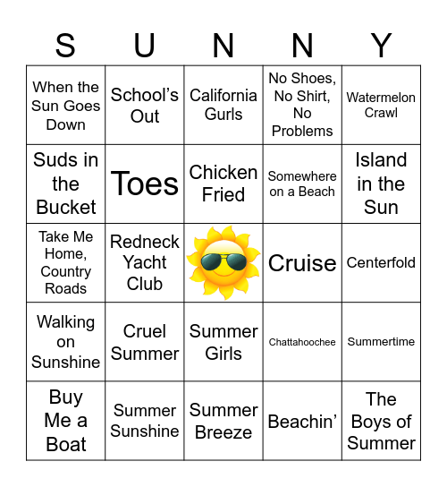 Summer time! Bingo Card