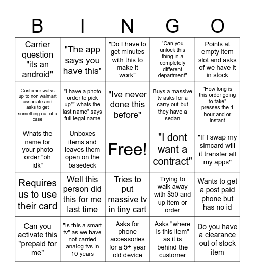 44 card Bingo Card
