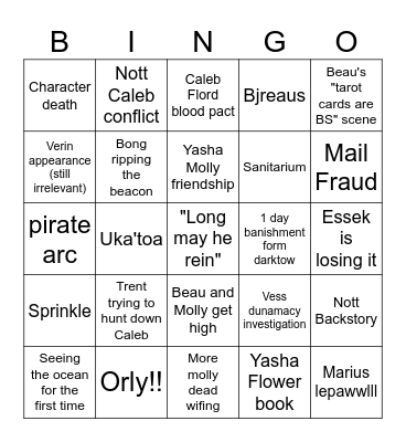 M9 animated S2 Bingo Card