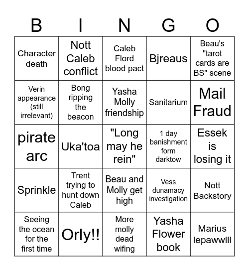 M9 animated S2 Bingo Card