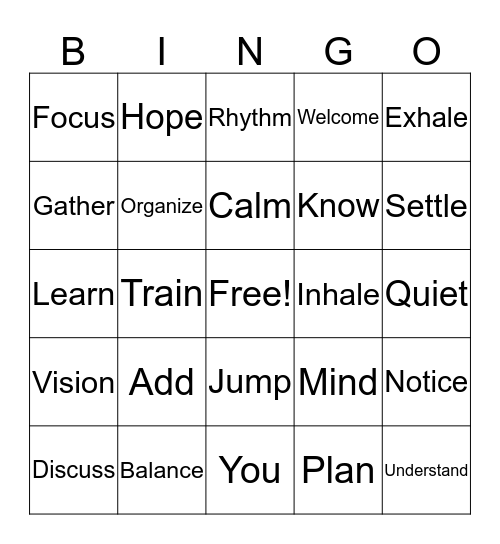 Concentration Bingo! Bingo Card