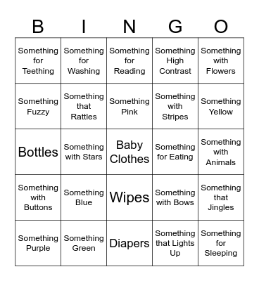Baby Shower Bingo Card