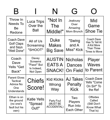 CHIEFS MOTHER'S DAY Bingo Card