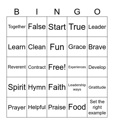 SEALS Bingo Card