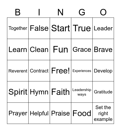 SEALS Bingo Card