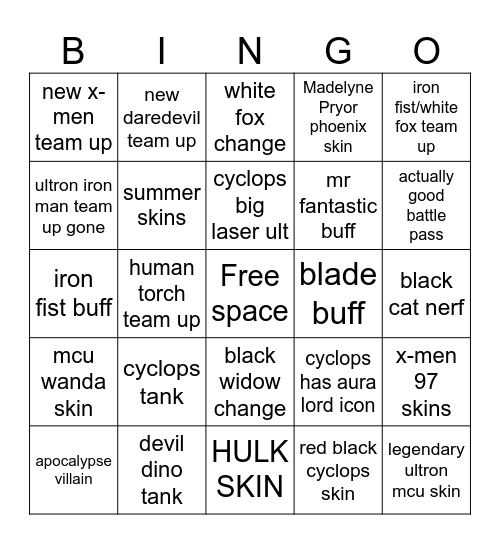 rivals season 8 Bingo Card