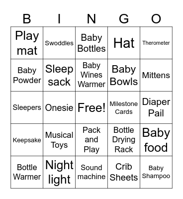 Kesha & Caleb Baby Bingo! Bingo Card