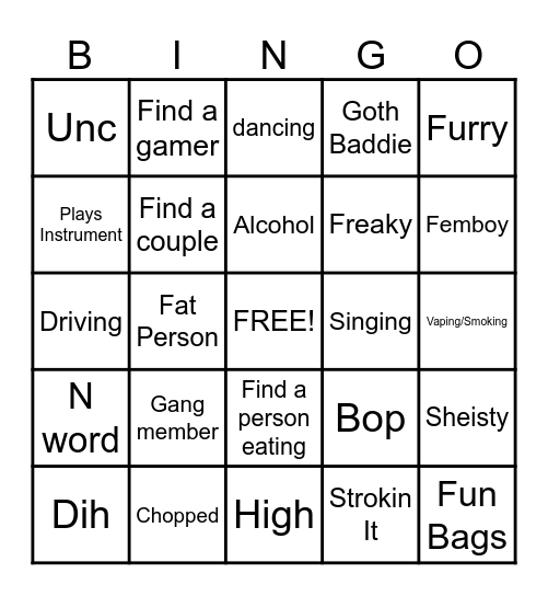 Omegle Bingo Card