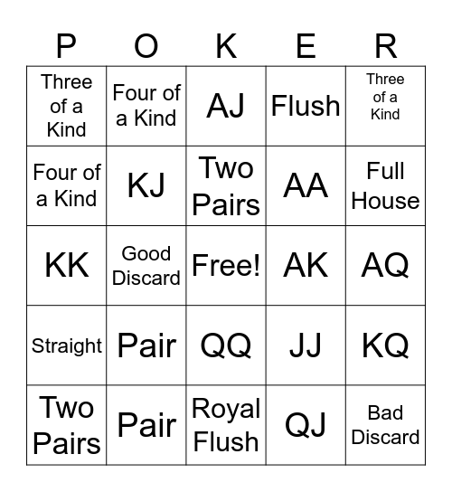 Poker Bingo Card