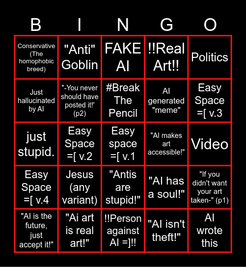 AI Slop/Pro AI Bingo Card