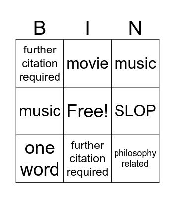 Weird Wikipedia pipeline Bingo Card