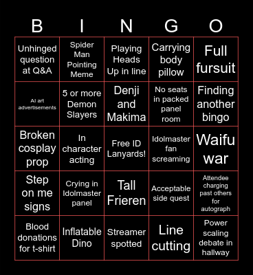 ACEN 2026 Bingo Card