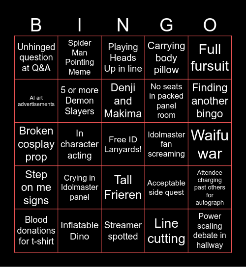 ACEN 2026 Bingo Card