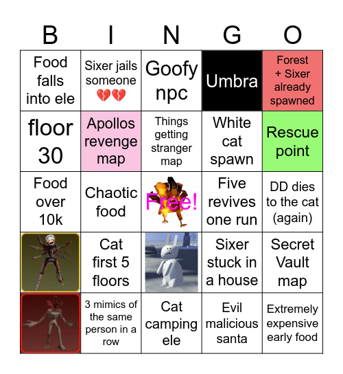 Deadly Delivery Bingo Card