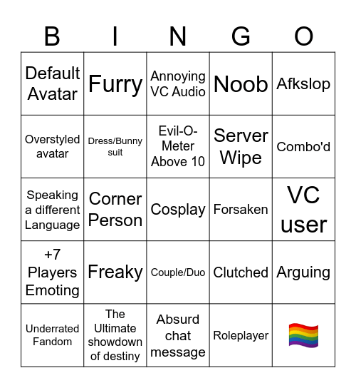 SEWH Bingo Card