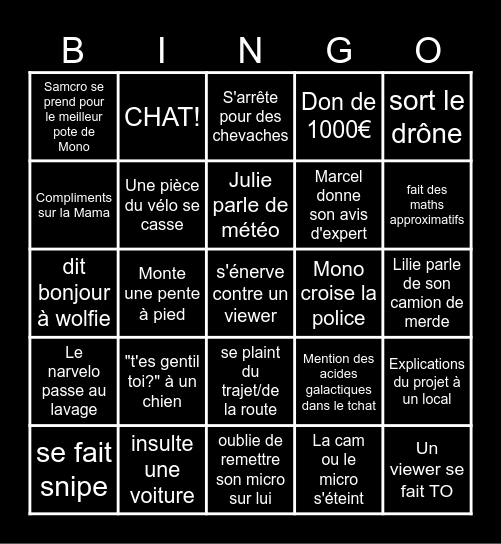 MONODYSEE Bingo Card