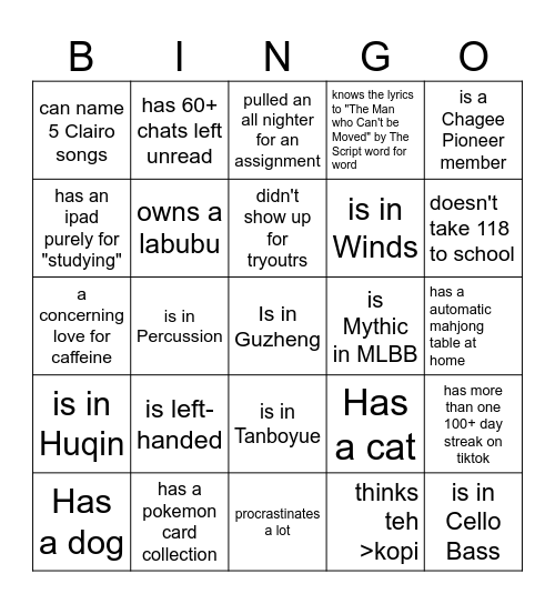 Find someone who... Bingo Card
