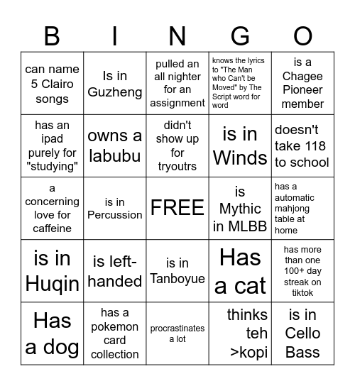 Find someone who... Bingo Card