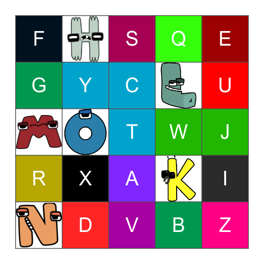 Alphabet Bingo Card