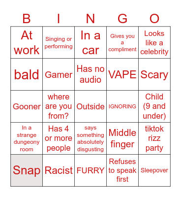 OmeTV Bingo Card