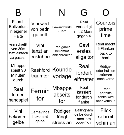 Clasico bingo Card
