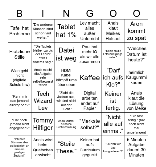 Leider alles wahr (Das Bingo) Bingo Card
