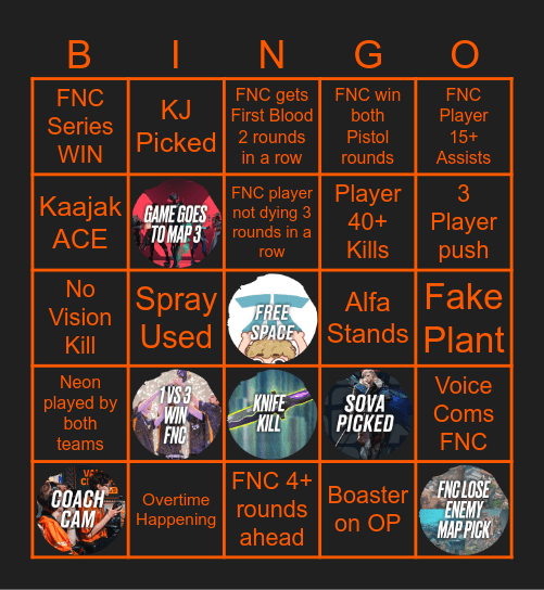 FNC vs TH (S1 26) Bingo Card