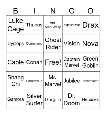 Marvel Rivals Bingo Card