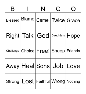 Job Bingo Card
