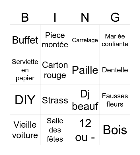 Gué Bingo Card