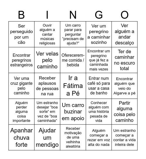 FÁTIMA BINGO Card