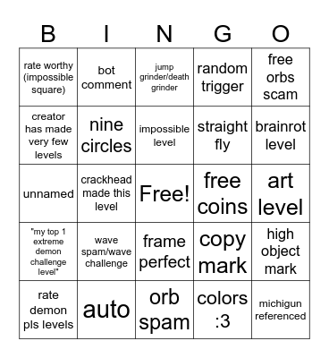 recent tab bingo Card