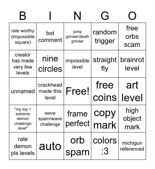 recent tab bingo Card